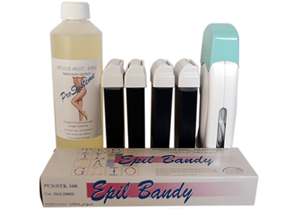 Kit d'épilation solo complet à la cire jetable à l'Azulène avec roulette grand modèle pour les jambes, aisselles et le corps