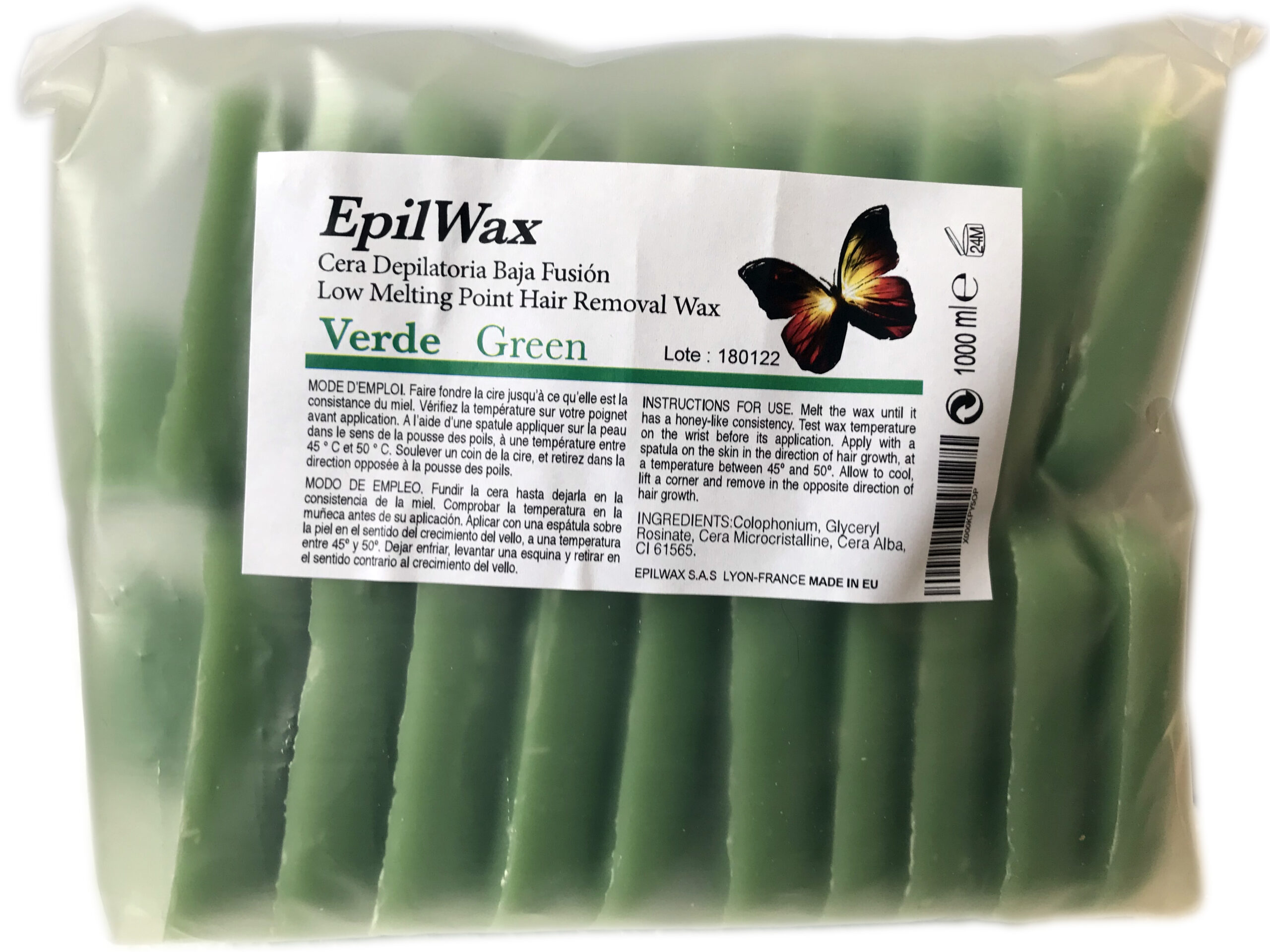 Galets de cire à épiler Pelable Azulène (Verte)
