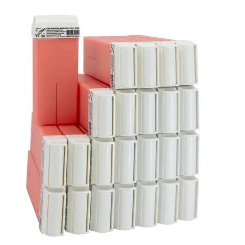 Lot de 24 roll-on de cire Rose pour épilation du Visage